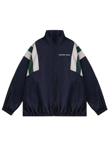 Amazon.com: Aelfric Eden Womens Windbreaker Jacket Navy Blue Y2k