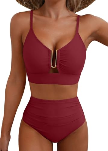 Bikini push up gainant avec ventre plat froncé et dos croisé sexy
