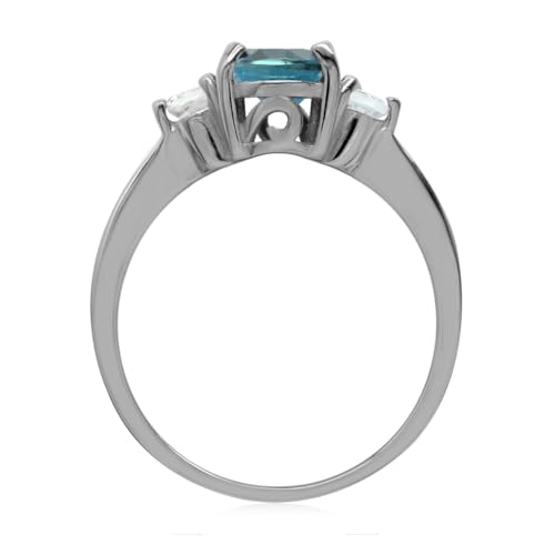 Silvershake 8X6mm Oval Shape Gemstone White Gold Plated or Yellow Gold Plated 925 Sterling Silver Engagement Ring Jewelry for Women4