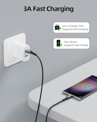 HOTNOW Short USB to USB C Cable 0.15m 3 Pack, 15cm usb c charger cable for iPhone 16 15, Galaxy S25 S24 S9 S8, Power Bank