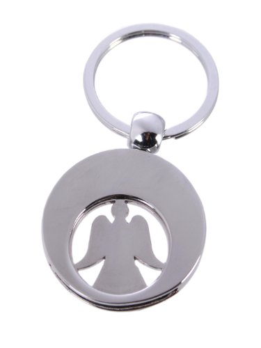 Preisvergleich Produktbild Oramics Engel-Schlüsselanhänger mit praktischem Einkaufswagenchip - Schutzengel Schlüsselanhänger aus Metall - Engel Coin für den Einkaufswagen (1 Stück)