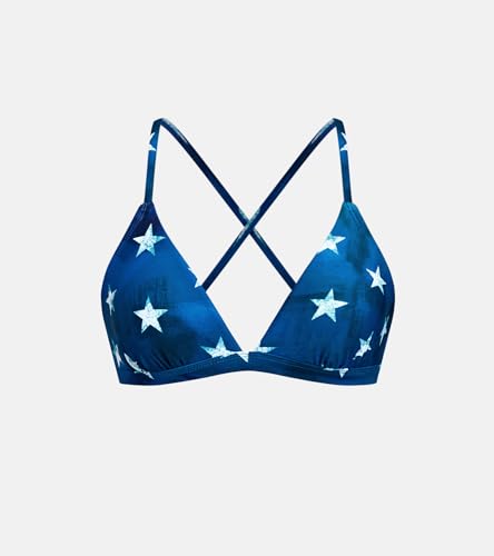 Image of CUPSHE Women's Bikini Top V Neck Triangle Top Crisscross Back Self Tie Spaghetti Straps