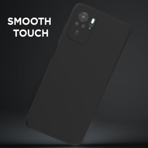 Image of Outlouders Back Cover for Redmi Note 10 / Redmi Note 10S | Camera Protection | Durable Soft Matte Silicone Bumper Case (Black)