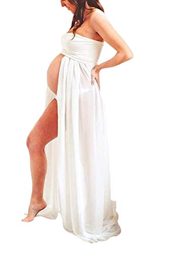 Vestido De Gasa De Maternidad Sin...