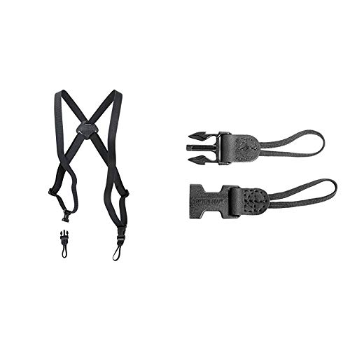 OP/TECH USA Bino/Cam Harness - Self-Adjusting Harness with Quick Disconnects - Elastic & USA 1301062 Uni-Loop - System Connectors