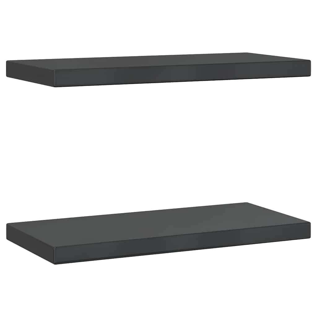 Estantes de pared 2 piezas 50 x 23,5 x 3 cm acero inoxidable negro, estante flotante baño dormitorio, resistente a la corrosión, diseño que ahorra espacio para libros, plantas y decoración