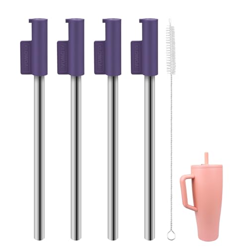 KLOWOAH Replacement Straws Compatible With Brumate Era 40 oz Tumbler, with 1 Brush (Purple 4-Pack)