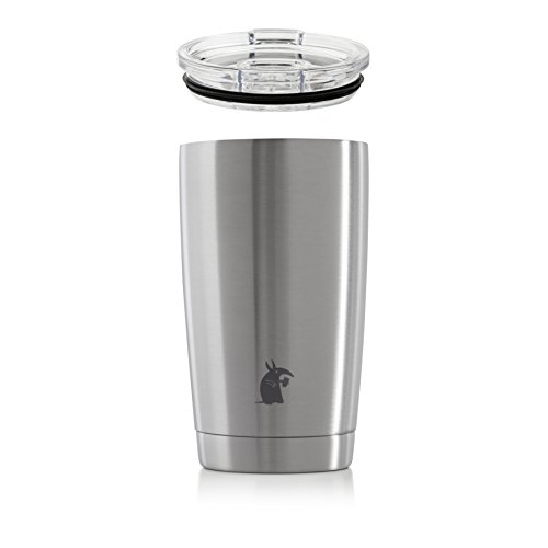 Thirsty Aardvark 16 oz Pint Tumbler, Double Wall Vacuum Insulated, Stainless Steel Silver