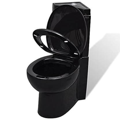 WYIPENGF Sanitärarmaturen WC Keramik-WC Badezimmer Eck-WC Schwarz – Bild 4