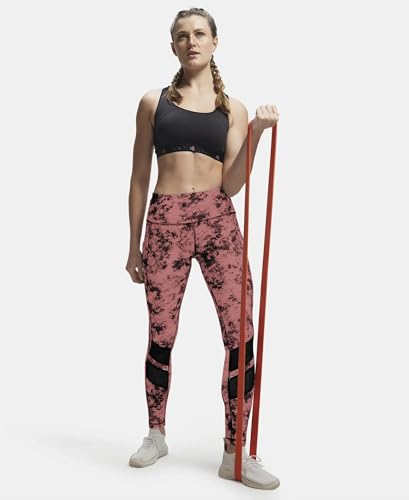 Image of Mehrang Women's Printed Gym wear /Active Wear Tights Strechable Leggings with Breathable Mesh and Side Pockets