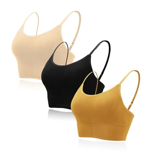 Image of Kaththai Women Cotton Padded Wire-Free Sports Bra with Adjustable Straps Soft Padded Push-Up Bra for Yoga, Fitness (Free Size Bra Fit Up to 28,30,32,34)