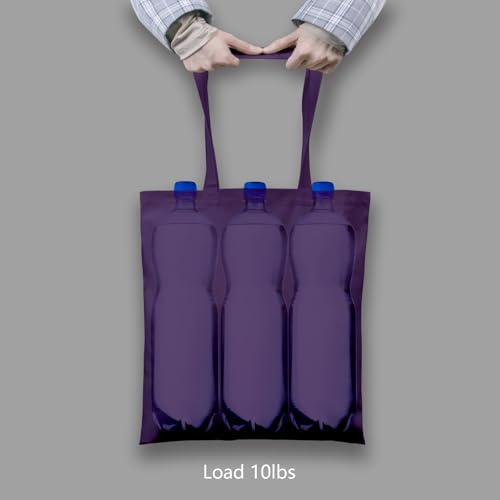 Image of TOPDesign 12-Pack Economical 16 inchx15 inch Deep Purple Cotton Tote Bags, Lightweight Medium Reusable Grocery Shopping Cloth Bags, Suitable for DIY, Advertising, Promotion, Gift, Activity
