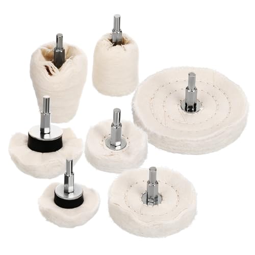 Cabilock Polishing Wheel Kit for Drill Polishing Accessories 7pcs Buffing Wheels Pads Metal Glass Jewelry Finishing Tool