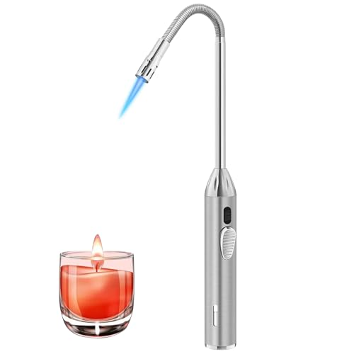 Stabfeuerzeug Gas Nachfüllbar, 360° Flexible Gasfeuerzeug, 41CM Jetflamme Feuerzeug, Lichtbogen Feuerzeug, Stabfeuerzeug Jetflamme, Kaminfeuerzeug...