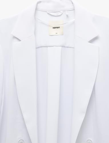 Katlama Detaylı Krep Kumaş 3/4 Kol Kruvaze Uzun Oversize Blazer Ceket - Görsel 7