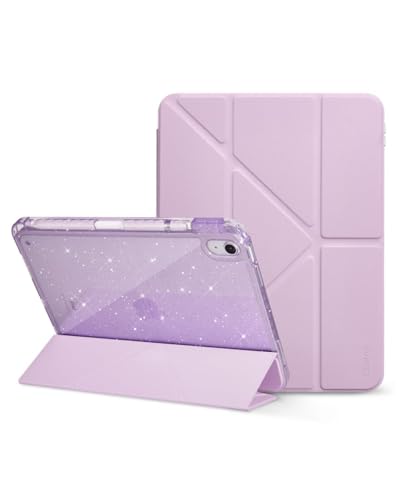 CoBak Case for iPad (A16) 11th Generation 11 Inch 2025 iPad 10th Generation 10.9 Inch 2022 - Protective Multi-Angle Stand Cover with Portrait Mode Pencil Holder and Auto Wake/Sleep Purple Glitter