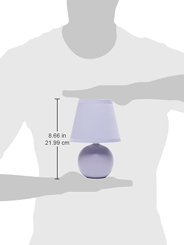 Simple Designs Lt2008-Prp-2Pk Mini Ceramic Globe Table Lamp Set, Purple, 2 Count #TOP1