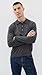 FRAME Men's Long Sleeve Superfine Polo Sweater, Grey Melange, L