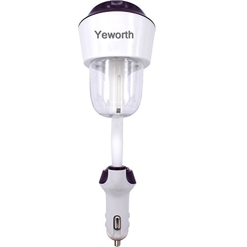 Yeworth Car Air Humidifier,2nd Generation Mini Aromatherapy Humidifier for Car with Dual USB Charger Port Aroma Diffuser