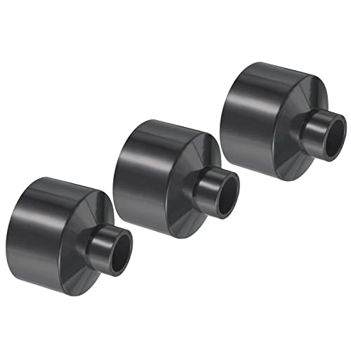 PATIKIL PVC Reducer Pipe Fitting 2.5x1 Inch Socket, Straight Coupling Adapter Connector, Grey, 2.5x1"