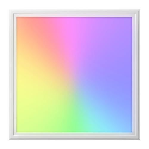 LED Panel 62x62cm 2800-6500K 4560lm RGB+CCT Farbsteuerung & dimmbar über Fernbedienung Einbau Rasterleuchte Einlegeleuchte Deckenleuchte Odenwalddecke OWA 620x620x12mm