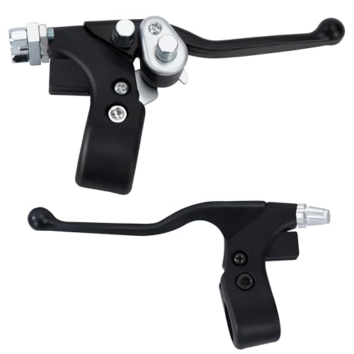 Tunejoy Levier de Frein de Poignée de ATV avec Boucle Leviers Frein d'embrayage pour Guidon de Diamètre 22 mm de Pocket Dirt Bike Go Kart Scooter 1 Paire Noir