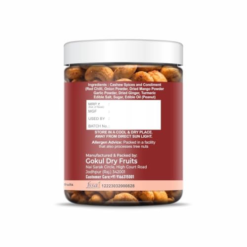 Image of GOKUL Tandoori Masala Cashews 250g | Smoky & Spicy Roasted Kaju | Premium Flavoured Cashew Nuts | Crunchy Protein-Rich Snack
