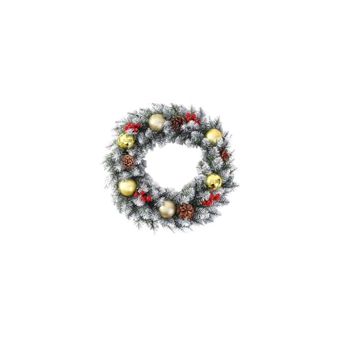 Couronne de Noël porte d'entrée jaune lot de 2 pour décoration extérieure maison