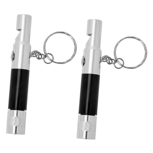 Abaodam 2Pcs Survival Whistles with Compass Flashlight Emergency Whistles for Hiking Camping Outdoor Activities Compact Keychain Gadgets for Men Durable Lightweight