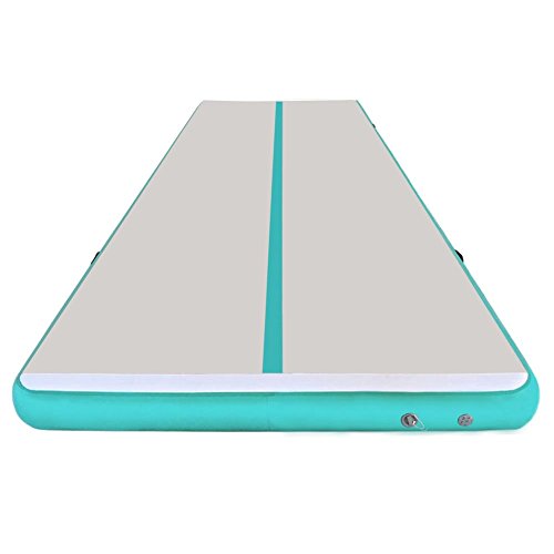 86 York Inflatable Gymnastics Mat 20 ft Air Track Tumbling Mat with Electric Pump for Practice Tumbling,Parkour, Home Floor and Martial Arts 6x2x0.2m Green