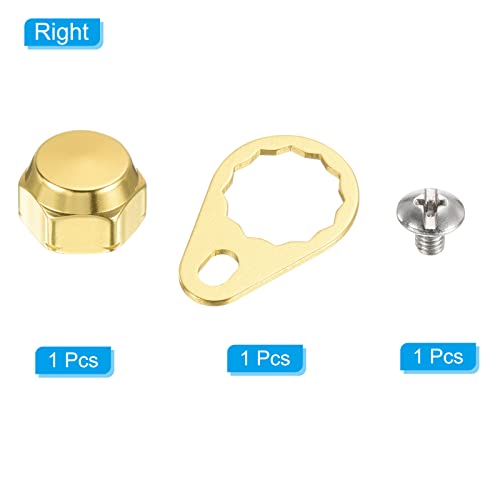 PATIKIL Fishing Reel Screw Nut Locking Plate, Right Handle Locking Caps Screw M7 Nut Replacement for DIY Fishing Accessories Gold - Image 3