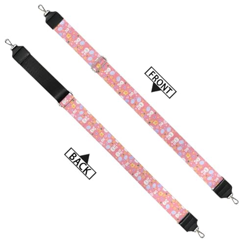 Image of Halloween Handbag Strap Canvas Purse Strap Colorful Bat Black Shoulder Strap Multicolor Bats Replacement Strap