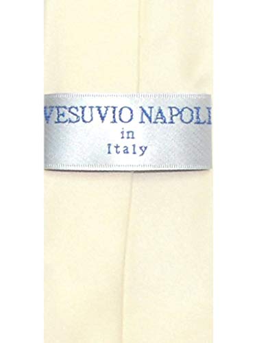 Vesuvio Napoli Boy's CLIP-ON NeckTie Solid CREAM Color Youth Neck Tie2