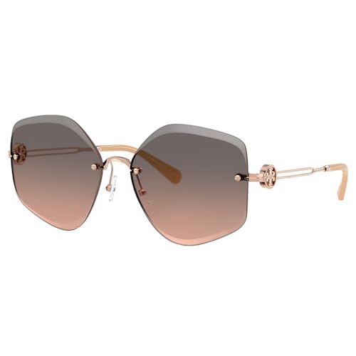 Tory Burch Sunglasses TY 6111 3358G9 Light Rose Gold/Brown Gradient Grey Polya