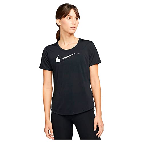 NIKE Women's Run T-Shirt, Black/White, S