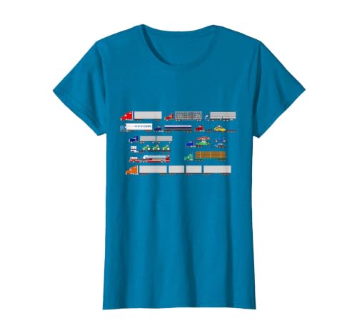 Tractor Trailers - The Kids' Picture Show T-Shirt, Women, Sapphire Blue, X-Large