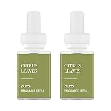 Pura Malodor Refill - Smart Home Air Diffuser - Up to 120-Hours of Premium Fragrance per Refill - Clean Diffuser Fragrance - Air Deodorizer & Odor Eliminator - 2 Pack, Citrus Leaves
