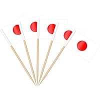 AhfuLife Palillos con Banderas de Japón, 100 Piezas Banderas de