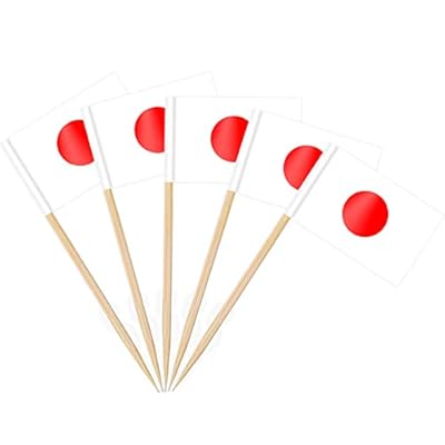 AhfuLife Palillos con Banderas de Japón, 100 Piezas Banderas de Palillos de Dientes de Japón para Decoraciones de Cóctel, Sándwiches, Pastelería, Pastel, Frutas, Fiesta, Cupcakes | Ya disponible en tu tienda friki favorita! En mundofriki.es!