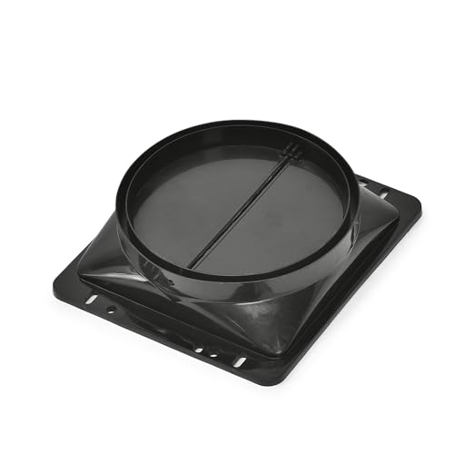 Ardnib Range Hood/Kitchen Chimney Check Valve Auto ON/Off Adapter Kitchen Exhaust Valve 160mm Black