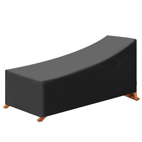 Bindokun Abdeckung Gartenliege, Wasserdicht Gartenliege Abdeckung, UV-Beständiges Schonbezug für Gartenliege, 420D Oxford Schutzhülle Gartenliege für Sonnenliege Liegestuhl Deckchair 210x75x40/80cm