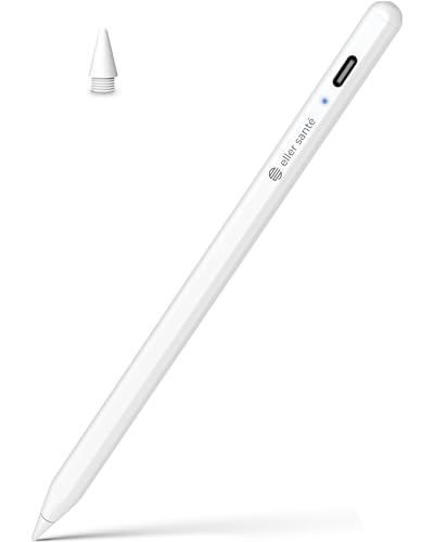 Image of eller sante Universal Stylus Pen for Touch Screen Devices Compatible with Android, iOS, Tablets & Smartphones Pencil Power Display Tilt Sensitivity Magnetic Adsorption- White