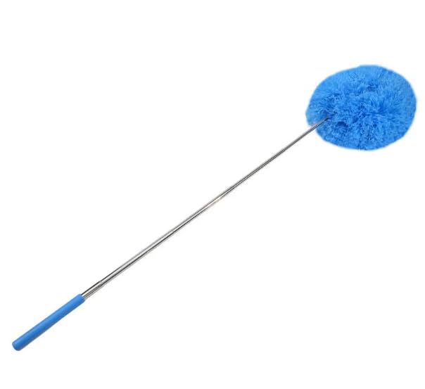 Microfiber Ceiling Fan Duster Extends Up to Long Handled Dust Locking Reusable and Cleaner Brush for Effortless Cleaning (Blue)