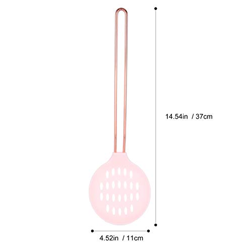 Hemoton Colher de nylon com alça de aço inoxidável, resistente ao calor, antiaderente, cozinha, serv