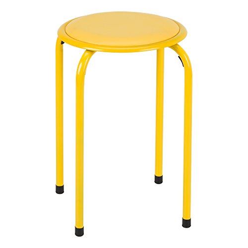 Fat Catalog Stacking Stools with Padded Seats for Kids and Adults, 17" Standard Height Portable Nesting Padded Classroom Stools, Assorted Color, Pack of 5