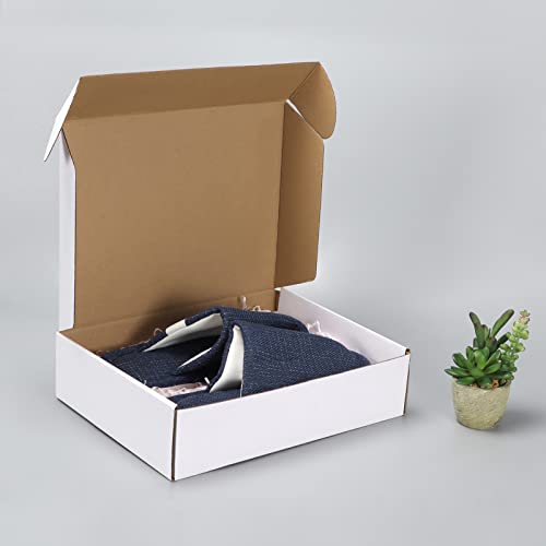 Image of HORLIMER 12x9x3 inches Shipping Boxes Set of 20, White Corrugated Cardboard Box Literature Mailer