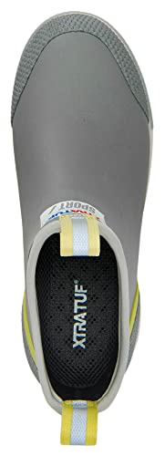 Xtratuf Women's Durable Waterproof Breathable Slip-Resistant 6 Inch Ankle Deck Boots Sport, Gray/Yellow, 7 #TOP4