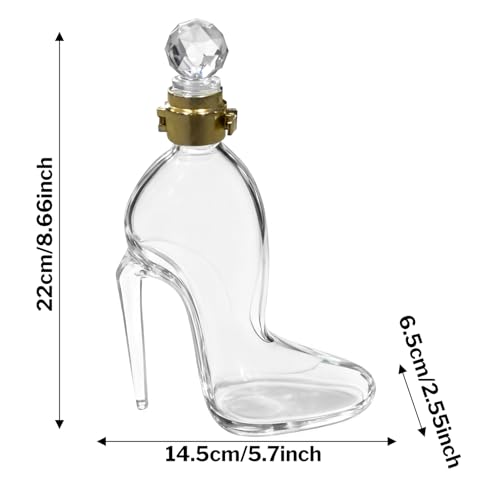 Botella dispensadora de vino con diseño de zapato de tacón, licorera de 350 ml para whisky 6