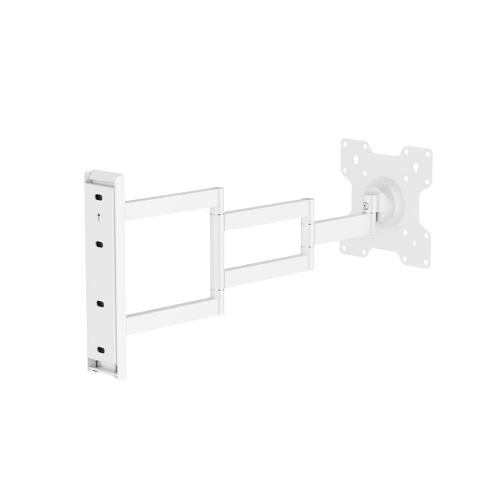 Axis XL 70 cm supporto da parete per TV, braccio girevole lungo, estensione, rotazione, inclinazione, circa 24-55 pollici - 25 kg, fino a VESA 200x200 mm, bianco
