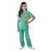 Super Soft Children Scrub Set Kids Doctor Dress up (7, Surgical Green)